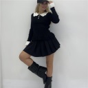 maglia in costina elasticizzata con colletto trick